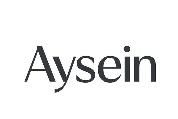  Build a logo for my shopify store "Aysein" that is slickly stylized font on a white background 